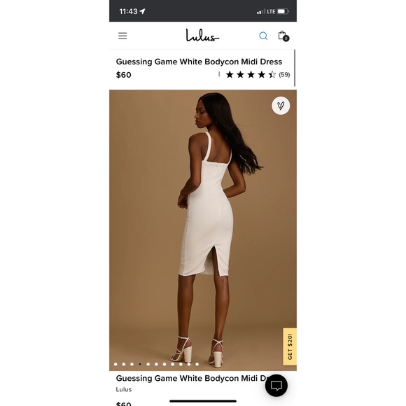 Lulus Guessing Game White Bodycon Midi Dress - Size small - Picture 2 of 10